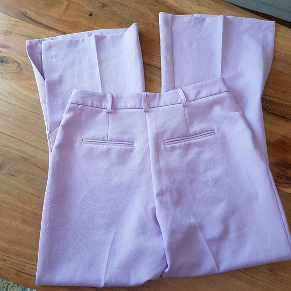 🌏 RIVER ISLAND • Purple Split Hem Flared Trousers • Sz 10 - Picture 2 of 13